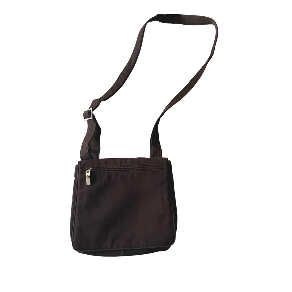 Vintage Hobo International Mocha Brown Nylon Crossbody Bag Messenger Y2K